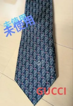 【年末特価】Gucci ネクタイ 濃紺 パターン