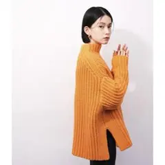 アダムエロペ アルパカタートルフォルムニットプルオーバー