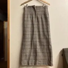お値下げ　Mila Owen チェック柄ロングタイトスカート