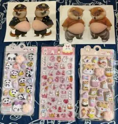 5点セット 3Dぷくぷくシール デコ　立体ステッカー 肉球シール　シール帳