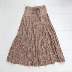 ヒョウ柄 ティアード マキシスカート 新品 レオパード