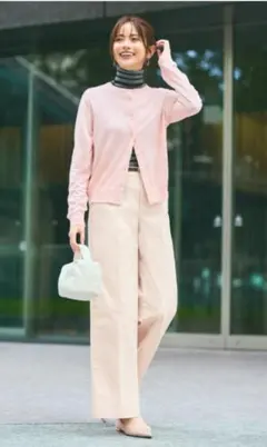 ユニクロ★メリクルーネックカーディガン　2024年モデル　ピンク　3XＬ