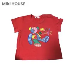 【Miki HOUSE くまさん半袖Tシャツ赤80cm】