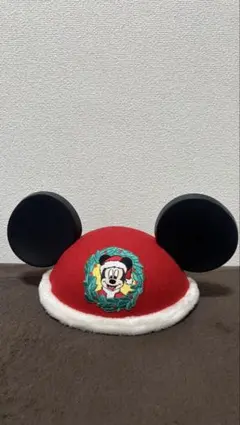 ディズニー クリスマス ミッキー イヤーハット 帽子 使用2回 目立つ汚れなし
