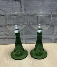 レーマー グラス ドイツ ワイングラス 2個セット 緑 詳細不明