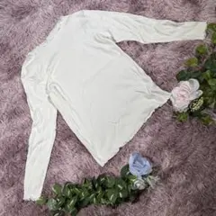 【Sonny Label】細リブカットソー　長袖　『F』　ホワイト　スカラップのサムネイル