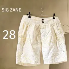 SIG ZANE シグゼーンリーフ柄ホワイトショーツ / Sサイズ