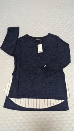 e.rancaise 長袖 ニット プルオーバー ネイビー M