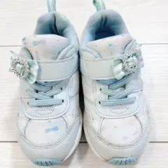 瞬足　水色　猫　リボン　靴　17cm スニーカー