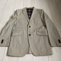 バーバリーブラックレーベル テーラードジャケット M ベージュ 裏地チェック 春