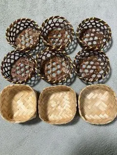 竹ざる 竹かご 竹皿 竹細工 小物入れ 竹製バスケットセット