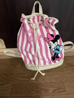 ミニーマウス ストライプバックパック