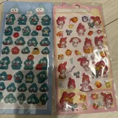 マイメロ　ギョドン　ぷくぷく立体シール　2枚セット