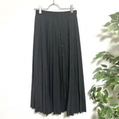 UNIQLO ユニクロ プリーツスカート　ダークグレー　裏地あり　S シンプル