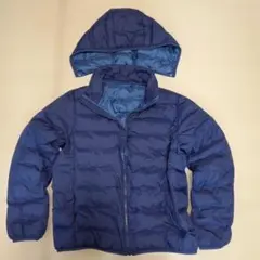 ユニクロ　ネイビー ダウンコート フード付き160cm
