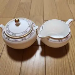 ウェッジウッド ドルフィン ホワイト シュガーポット クリーマー 栞