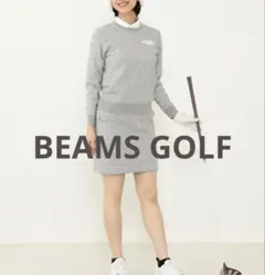 BEAMS GOLF パープルレーベル ジオメ柄 ニット M 総柄　レディース