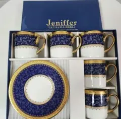 【未使用】Jeniffer カップ＆ソーサー 5客 金彩 箱付き 食器セットのサムネイル