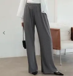 【タグ付き】接触冷感UVカット ランダムリブ錯覚美脚パンツのサムネイル
