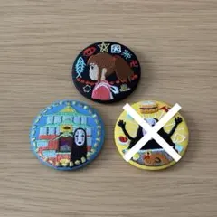 ジブリ 千と千尋の神隠し 刺繍ブローチ 2点セット