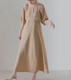 【美品】ランタンスリーブステッチワンピースのサムネイル