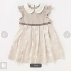 ✨美品✨プティマイン　衿つきタック花柄ワンピース　フォーマル　80