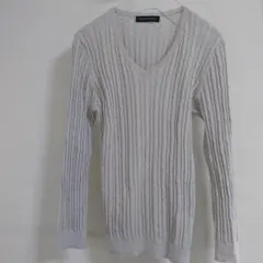 PRIMEGARDEN ライトグレー Vネックニット