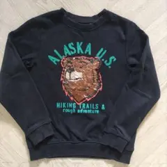 H&M スパンコール クマ トレーナー