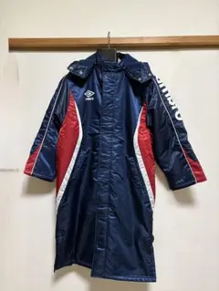 アンブロ　umbro 150cm 紺色ネイビー　美品ベンチコート　紺色✖️赤