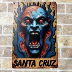 SANTA CRUZ サンタクルーズブリキ看板 アメリカン雑貨 世田谷ベース
