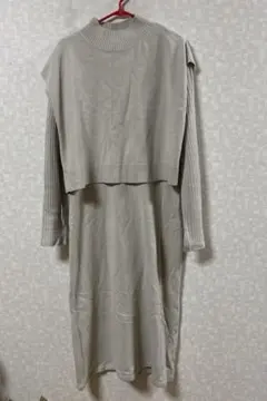 GU ジーユー 3WAYレイヤードニットワンピース