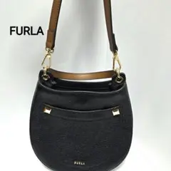 FURLA sofia grainy アーチロゴ ブラック ゴールド金具 新品 - メルカリ