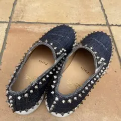 Christian Louboutin スタッズ デニム スリッポン
