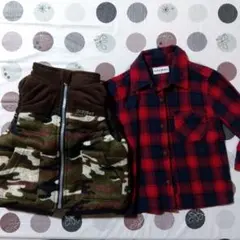 LUCKYDAY フリース中綿入りベスト BACK&FURTHチェックシャツ