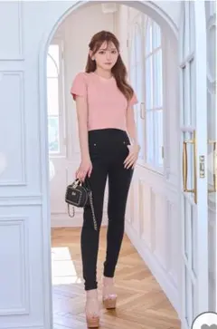 Lady コルセットスキニーパンツ ブラック
