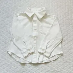 天竺　白シャツ　カットソー素材　綿100％ 冠婚葬祭　80cm