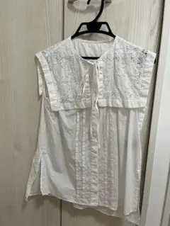 ロイスクレヨンホワイトレースノースリーブシャツ