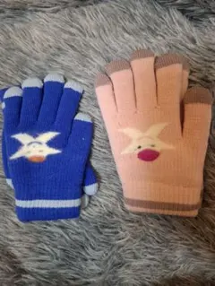 手袋 青とピンク 2点セット