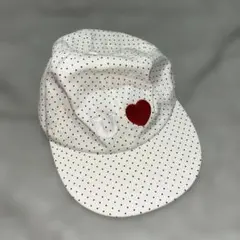 nyunyu ドット柄 ハート刺繍 キャップ 帽子