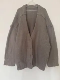 フリークスストア グレー ニット カーディガン 長袖 前開き