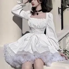 ロリータ風　ワンピース　白