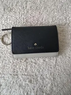 kate spade キーケース カードケース ブラック×ベージュ バイカラー