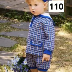 moimoln 【セットアップ】レトロ柄トップス&パンツ モイモルン 　110