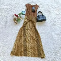 ✨タグ付き✨ ワンピース ロング エスニック柄 ノースリーブ M-L 個性的 夏