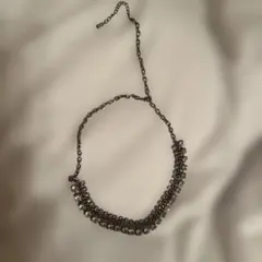 ラインストーン ネックレス ゴールド系 デザインネックレス