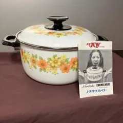 昭和レトロ　Noritake　　ホーロー鍋　深鍋22cm　4L 未使用品のサムネイル