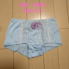 水色 花の刺繍入り ショーツ Mサイズ　新品・未使用