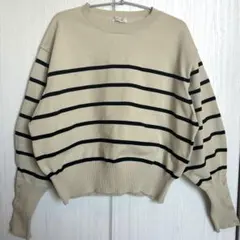 LOWRYSFARM ボーダー ニット ベージュ