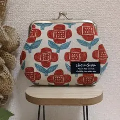 ハンドメイド　がま口ポーチ（花柄）