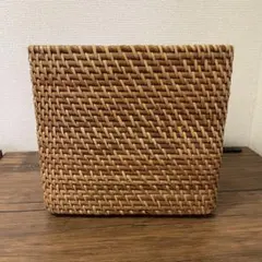 無印良品 重なるラタン 長方形バスケット 収納かご